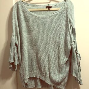 Light blue 3/4 length sweater